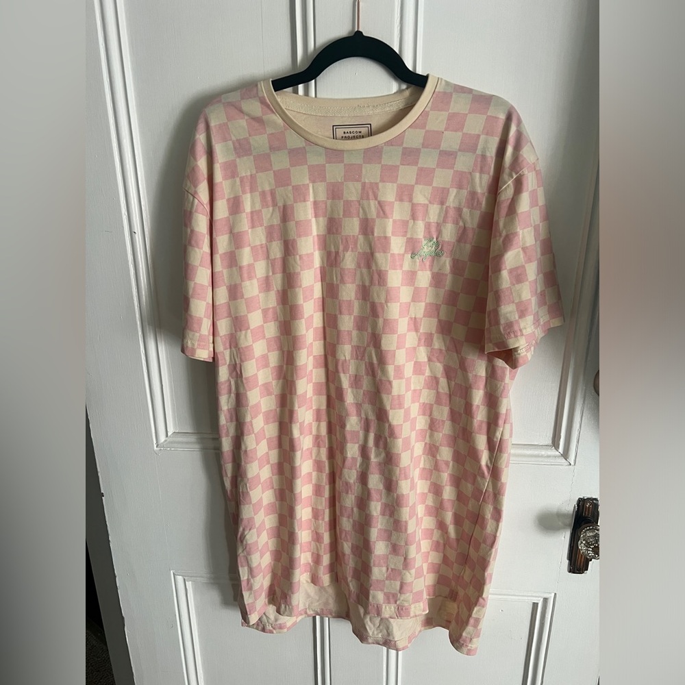 Checkered Pink and Cream Men’s Shirt